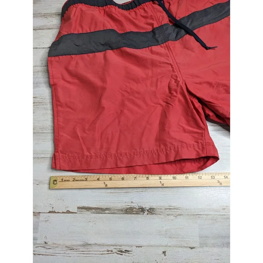 VTG Polo Sport Ralph Lauren L Large Swimwear Trunks Red Bathing Suit Mesh‎ Lined